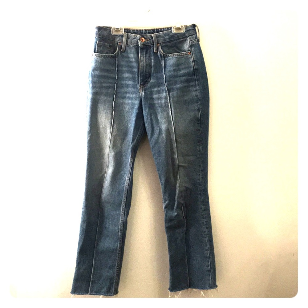 H&M Straight Cropped High Waist Denim Jeans